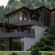 طراحی ویلا در زمین شیب دار